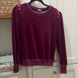 JODIFL Velvet Long Sleeve Blouse - Rich Purple